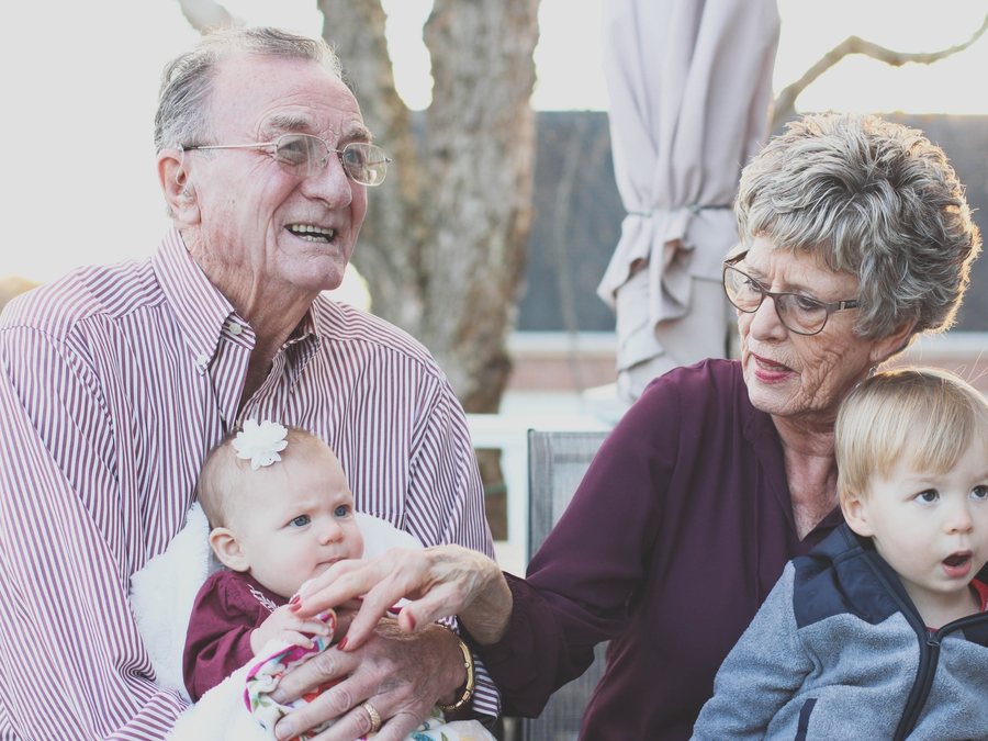 Grandparents with two young grandchildren